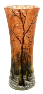 Daum Nancy, Winter Landscape Art Glass Vase