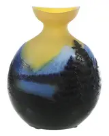 Galle, Cameo Landscape Art Glass Bud Vase