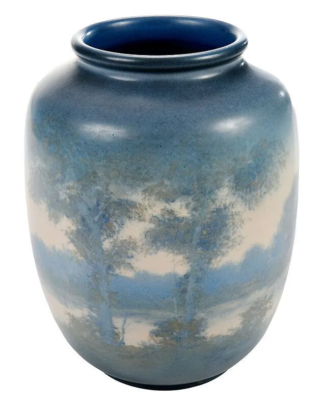 Edward Hurley, Rookwood Vellum Landscape Vase, circa 1930