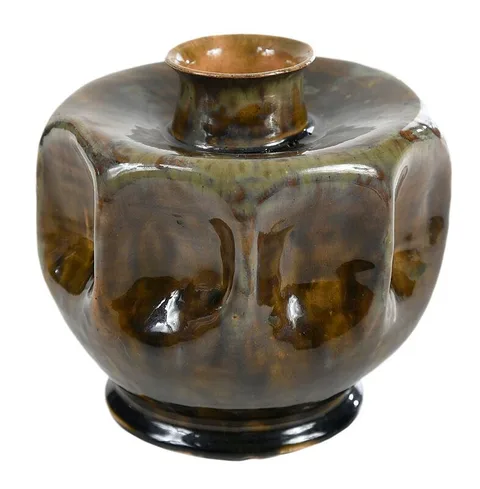 George E. Ohr, Art Pottery Vase, earthenware low vase form