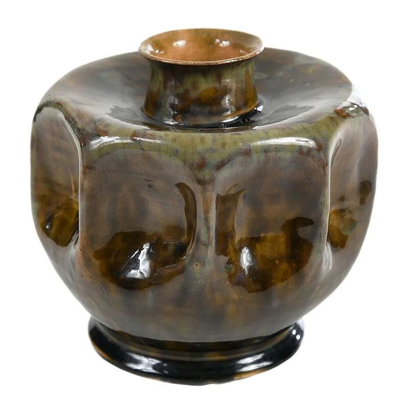 George E. Ohr, Art Pottery Vase, earthenware low vase form