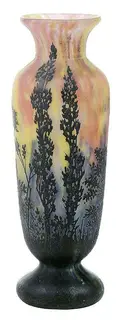 Daum Nancy, Art Glass Cameo Landscape Vase