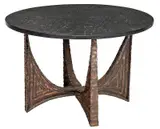 Paul Evans, Sculpted Metal and Slate Top Table