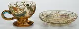 Mary Moser, Enamel Decorated Footed Cup and Saucer