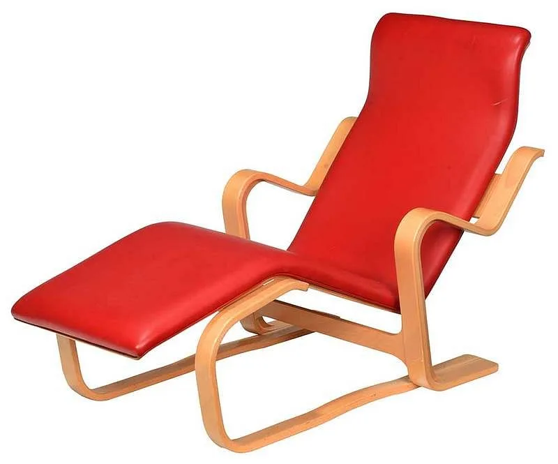 Long Chair by Marcel Breuer, laminated beech wood frame, sold Mar 2020