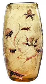 Galle, Cameo Glass Enameled Vase