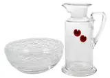 Lalique, Bowl Calao and Steuben Pitcher