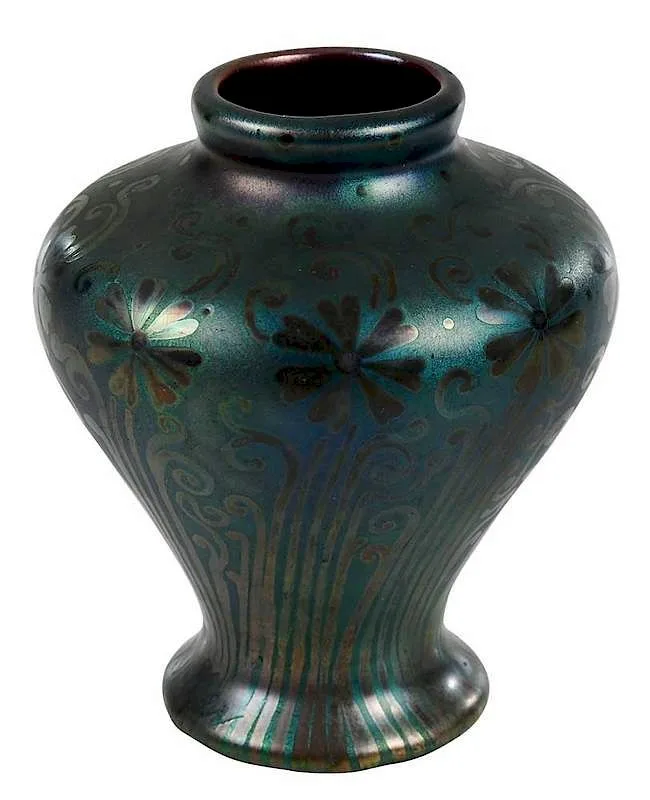 Sicard Vase by Weller, iridescent glaze, sold Sep 2018