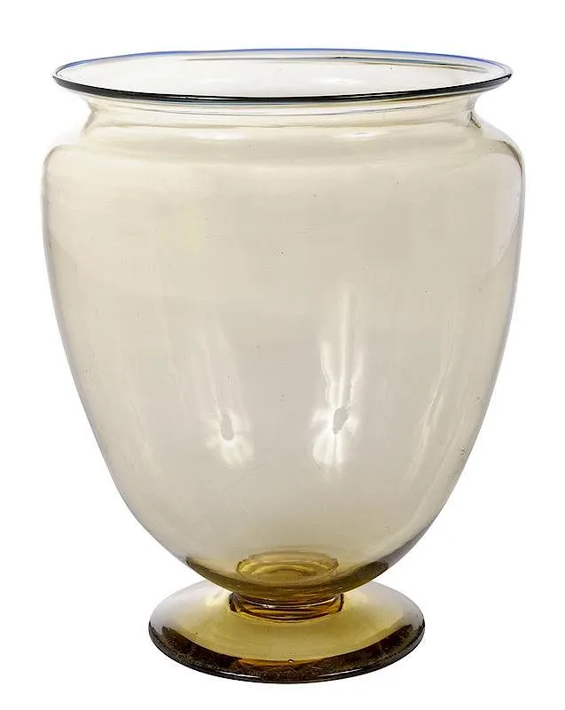 Vase by Alexander Joseph von Steuben, light amber glass, sold May 2018