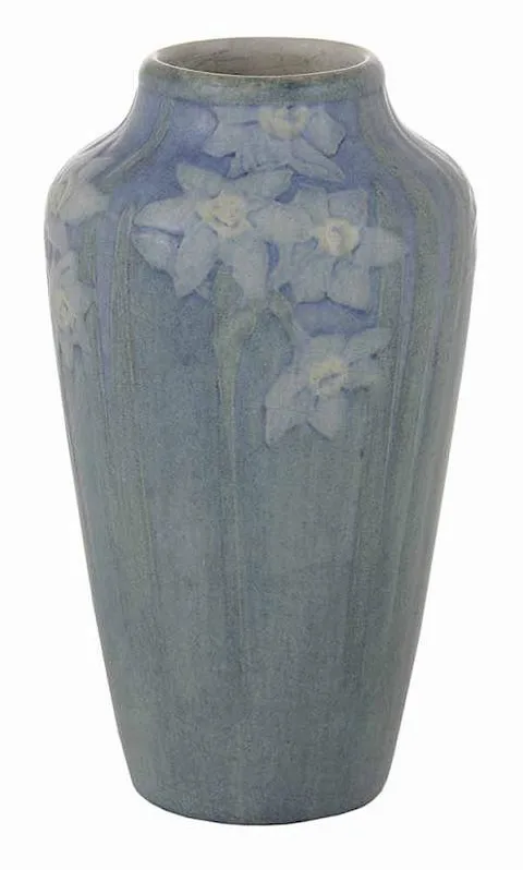 Newcomb Pottery, Vase with Daffodils, other marks obscured by glaze on bottom