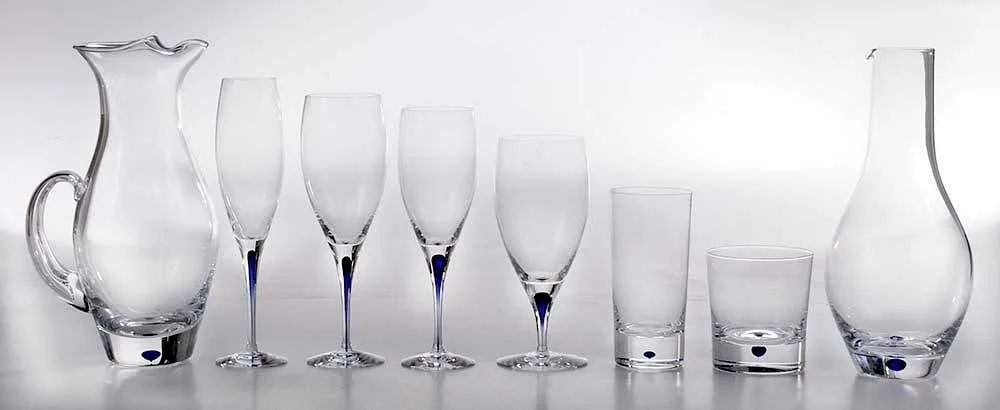 Blue Intermezzo Stemware and Barware Service for Twelve (99 pieces) by Orrefors, sold Apr 2016