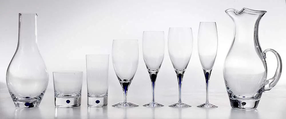Blue Intermezzo Stemware and Barware Service for Twelve (75 pieces) by Orrefors, sold Apr 2016