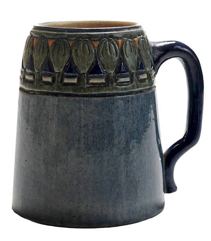 Newcomb Pottery, Stein, 1906, high-glazed blue/gray body