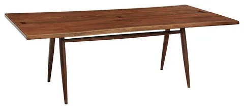 George Nakashima, Free-Edge Walnut, 1956, top with two wide walnut boards with free edges and three dovetails