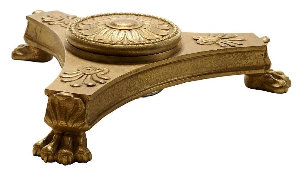 Gilt Bronze Inkwell by Tiffany Studios, divided glass insert stamped "Frank A. Weeks Patent Pending", offered Sep 2014