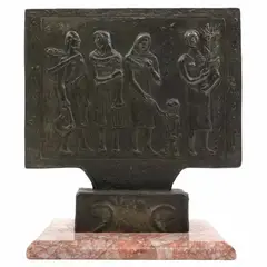 Alfredo Zalce, Pequeño friso, 1978, Escultura en bronce 6 / 9 en base de mármol