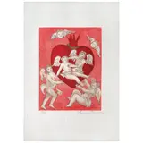 Carmen Parra, Los Ángeles de mi corazón, 2010, Grabado al aguatinta y gofrado 4 / 50