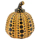 Pumpkin - Yellow and black by Yayoi Kusama, Escultura en resina laqueada sin número de tiraje, sold Dec 2024
