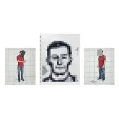 Hugo Lugo, Boceto para un retrato calculado, Óleo sobre tela, tríptico