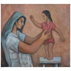 Alfredo Zalce, Escultor, 1987, Óleo sobre tela