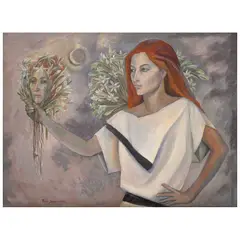 Rina Lazo, Flor de noche, 1986, Óleo sobre tela