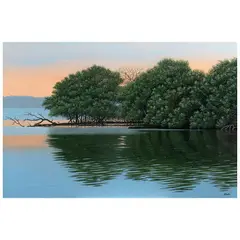 Manglar en el atardecer by René Martín, Acrílico sobre tela, sold Nov 2024