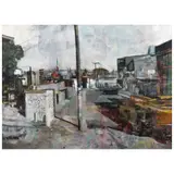 José Alejandro Castro Leñero, Calle incierta, 2017, Óleo sobre tela sobre madera