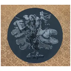 Carmen Parra, Arcángel San Miguel, 2024, Tinta y acrílico sobre papel japonés