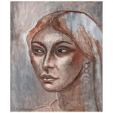 Raúl Anguiano, Cabeza de mujer, Acrílico sobre tela