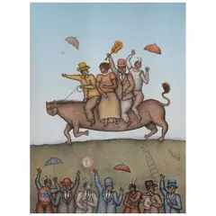 Maximino Javier, La fiesta en el purgatorio, Litografía 33 / 100