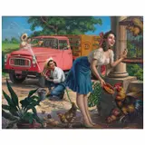 Jesús Helguera Ramos, Cuídame virgencita, ca. 1962, Óleo sobre tela