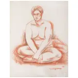 Untitled by Raúl Anguiano, Sanguina sobre papel, offered Sep 2024