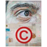 Diego Rodarte, Estudio de ojo V, Óleo y collage sobre tela