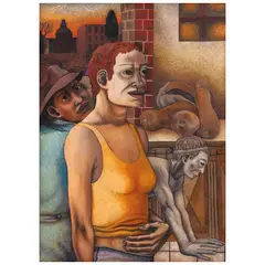 Filemón Santiago, Ciudad lejana, Óleo sobre lino