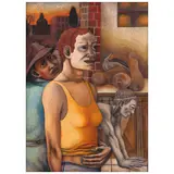 Filemón Santiago, Ciudad lejana, Óleo sobre lino