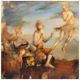 Agustín Castro López, Las tres figuras con las tres frutas sobre la natura, Óleo y acrílico sobre lino