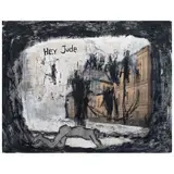 Boris Viskin, Hey Jude, Óleo y collage sobre papel