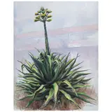 Héctor Cruz, Maguey en flor, Óleo sobre tela
