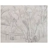 Alfredo Zalce, Plaza de Pátzcuaro, Lápiz de grafito sobre papel