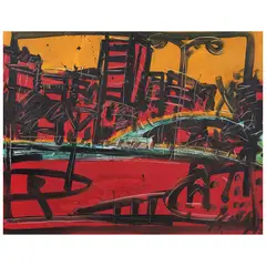 Phil Kelly, Bright lighted city, Óleo sobre tela