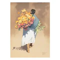 Luis Amendolla, Vendedora de flores, 1991, Serigrafía P / A