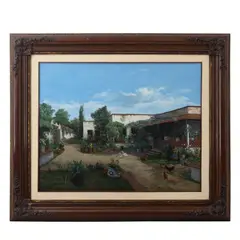 Jose Samano Torres, Patio, Óleo sobre tela