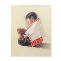 Gayle Walker, Niña con gallito, Serigrafía 14 / 300