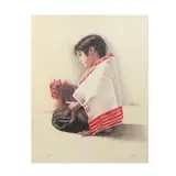 Gayle Walker, Niña con gallito, Serigrafía 14 / 300