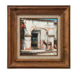 Cantina by Firmado J. Hdez, Óleo sobre tela, sold Sep 2024