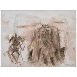 Francisco Toledo, Serie Insectos III, Tinta sobre papel, doble vista