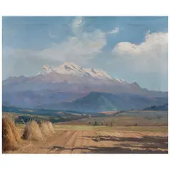 Iztaccíhuatl by Francisco Urbina, Óleo sobre tela, sold Aug 2024