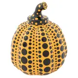 Pumpkin - Yellow and black by Yayoi Kusama, Escultura en resina laqueada sin número de tiraje, sold Aug 2024