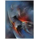 Influencia lunar by Leonardo Nierman, Acrílico sobre masonite, offered Aug 2024