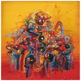 Javier Vázquez "jazzamoart", Electroencefalosax VI, 2011, Óleo sobre tela